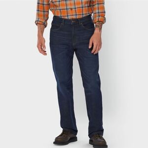 Duluth Trading Co Flex Ballroom Jeans Mens 38x32 Relaxed Fit Dark Wash Work